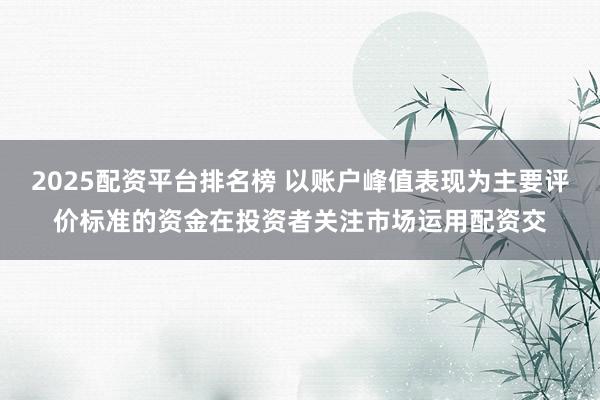 2025配资平台排名榜 以账户峰值表现为主要评价标准的资金在投资者关注市场运用配资交
